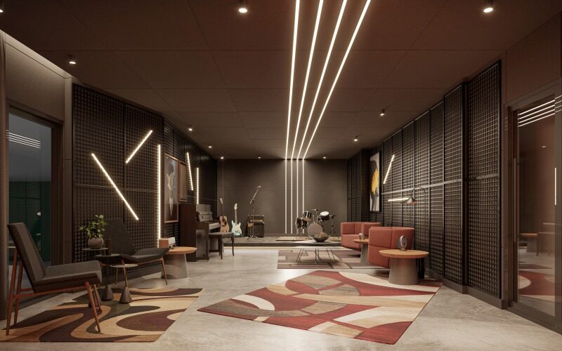 Lazer pilotis e cobertura